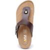 imageWTW Mens Cork Footbed Sandals Slip on Beach Slide Slipper Shoes with Adjustable Metal Buckle Strap for Men Causal StyleThong Brown