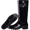 imageAsgard Womens Tall Rain Boots Knee High Waterproof Rainboots Rubber Garden BootsBuckle Glossy Black