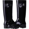 imageAsgard Womens Tall Rain Boots Knee High Waterproof Rainboots Rubber Garden BootsBuckle Glossy Black