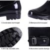 imageAsgard Womens Tall Rain Boots Knee High Waterproof Rainboots Rubber Garden BootsBuckle Glossy Black