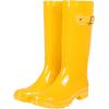 imageAsgard Womens Tall Rain Boots Knee High Waterproof Rainboots Rubber Garden BootsBuckle Glossy Yellow