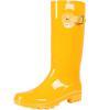 imageAsgard Womens Tall Rain Boots Knee High Waterproof Rainboots Rubber Garden BootsBuckle Glossy Yellow