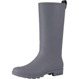 imageAsgard Womens Tall Rain Boots Knee High Waterproof Rainboots Rubber Garden BootsGrey
