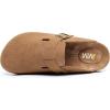 imageWTW Womens Clogs Cow Suede Soft Footbed Mules Unisex for Men Women Cork Clog Antislip Sole Slippers Mules Sandals with Adjustable BuckleBrown