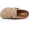 imageWTW Womens Clogs Cow Suede Soft Footbed Mules Unisex for Men Women Cork Clog Antislip Sole Slippers Mules Sandals with Adjustable BuckleFloral