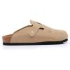 imageWTW Womens Clogs Cow Suede Soft Footbed Mules Unisex for Men Women Cork Clog Antislip Sole Slippers Mules Sandals with Adjustable BuckleFloral
