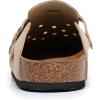 imageWTW Womens Clogs Cow Suede Soft Footbed Mules Unisex for Men Women Cork Clog Antislip Sole Slippers Mules Sandals with Adjustable BuckleSand