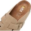 imageWTW Womens Clogs Cow Suede Soft Footbed Mules Unisex for Men Women Cork Clog Antislip Sole Slippers Mules Sandals with Adjustable BuckleSand