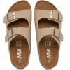 imageWomens Cork Footbed Sandals Cow Suede Summer Slide Sandals for Women with Adjustable Strap Buckle Open Toe Outdoor Beach SandalsTwo Buckle Khaki