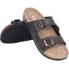 imageWomens Cork Footbed Sandals Cow Suede Summer Slide Sandals for Women with Adjustable Strap Buckle Open Toe Outdoor Beach Sandals 2025Two Buckle Brown