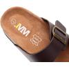 imageWomens Cork Footbed Sandals Cow Suede Summer Slide Sandals for Women with Adjustable Strap Buckle Open Toe Outdoor Beach Sandals 2025Two Buckle Brown