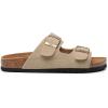 imageWomens Cork Footbed Sandals Cow Suede Summer Slide Sandals for Women with Adjustable Strap Buckle Open Toe Outdoor Beach Sandals 2025Two Buckle Khaki