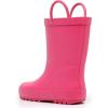imageWTW Toddler and Kids Rain Boots with EasyOn Handles UnisexChild Waterproof Rubber Rain Boots in Fun Patterns for Girls and Boys ToddlerLittle KidBig KidBubblegum Pink
