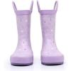 imageWTW Toddler and Kids Rain Boots with EasyOn Handles UnisexChild Waterproof Rubber Rain Boots in Fun Patterns for Girls and Boys ToddlerLittle KidBig KidLullaby Lavender