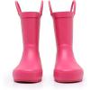 imageWTW Toddler and Kids Rain Boots with EasyOn Handles UnisexChild Waterproof Rubber Rain Boots in Fun Patterns for Girls and Boys ToddlerLittle KidBig KidBubblegum Pink