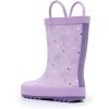 imageWTW Toddler and Kids Rain Boots with EasyOn Handles UnisexChild Waterproof Rubber Rain Boots in Fun Patterns for Girls and Boys ToddlerLittle KidBig KidLullaby Lavender