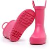 imageWTW Toddler and Kids Rain Boots with EasyOn Handles UnisexChild Waterproof Rubber Rain Boots in Fun Patterns for Girls and Boys ToddlerLittle KidBig KidBubblegum Pink
