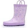 imageWTW Toddler and Kids Rain Boots with EasyOn Handles UnisexChild Waterproof Rubber Rain Boots in Fun Patterns for Girls and Boys ToddlerLittle KidBig KidLullaby Lavender