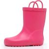 imageWTW Toddler and Kids Rain Boots with EasyOn Handles UnisexChild Waterproof Rubber Rain Boots in Fun Patterns for Girls and Boys ToddlerLittle KidBig KidBubblegum Pink