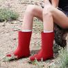 imageAsgard Womens Mid Calf Rain Boots Waterproof Garden Shoes Slip on Rubber BootsDark Red