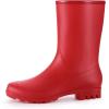 imageAsgard Womens Mid Calf Rain Boots Waterproof Garden Shoes Slip on Rubber BootsDark Red