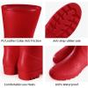 imageAsgard Womens Mid Calf Rain Boots Waterproof Garden Shoes Slip on Rubber BootsDark Red