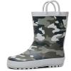 imageWTW Toddler and Kids Rain Boots with EasyOn Handles UnisexChild Waterproof Rubber Rain Boots in Fun Patterns for Girls and Boys ToddlerLittle KidBig KidCamo Quest