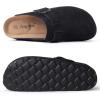 imageAsgard Genuine Suede Clogs for Women Men Leather Mules Arch Support Potato Shoes with Comfort Cork FootbedBlack