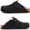 imageAsgard Genuine Suede Clogs for Women Men Leather Mules Arch Support Potato Shoes with Comfort Cork FootbedBlack