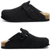 imageAsgard Genuine Suede Clogs for Women Men Leather Mules Arch Support Potato Shoes with Comfort Cork FootbedCharcoal Black