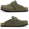 imageAsgard Genuine Suede Clogs for Women Men Leather Mules Arch Support Potato Shoes with Comfort Cork FootbedGreen