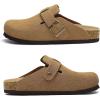 imageAsgard Genuine Suede Clogs for Women Men Leather Mules Arch Support Potato Shoes with Comfort Cork FootbedLight Brown