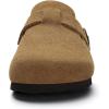 imageAsgard Genuine Suede Clogs for Women Men Leather Mules Arch Support Potato Shoes with Comfort Cork FootbedLight Brown