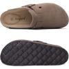 imageAsgard Genuine Suede Clogs for Women Men Leather Mules Arch Support Potato Shoes with Comfort Cork FootbedLight Mocha
