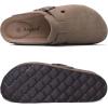 imageAsgard Genuine Suede Clogs for Women Men Leather Mules Arch Support Potato Shoes with Comfort Cork FootbedMocha