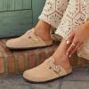 imageAsgard Genuine Suede Clogs for Women Men Leather Mules Arch Support Potato Shoes with Comfort Cork FootbedTaupe