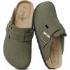 imageAsgard Genuine Suede Clogs for Women Men Leather Mules Arch Support Potato Shoes with Comfort Cork FootbedGreen
