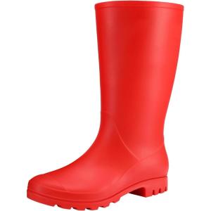 imageAsgard Womens Tall Rain Boots Knee High Waterproof Rainboots Rubber Garden BootsDark Red