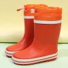 imageWTW Fleece Lined Todder Kids Rubber Rain Boots  Waterproof Warm Winter Outdoor Shoes for Girls Boys Adjustable Drawstring NonSlip for Hiking and AdventuresTangerine