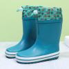 imageWTW Fleece Lined Todder Kids Rubber Rain Boots  Waterproof Warm Winter Outdoor Shoes for Girls Boys Adjustable Drawstring NonSlip for Hiking and AdventuresBlue