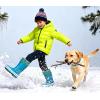 imageWTW Fleece Lined Todder Kids Rubber Rain Boots  Waterproof Warm Winter Outdoor Shoes for Girls Boys Adjustable Drawstring NonSlip for Hiking and AdventuresBlue