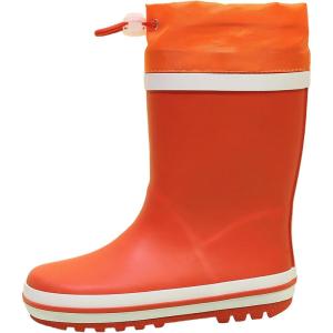 imageWTW Fleece Lined Todder Kids Rubber Rain Boots  Waterproof Warm Winter Outdoor Shoes for Girls Boys Adjustable Drawstring NonSlip for Hiking and AdventuresTangerine