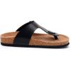 imageWTW Mens Slides Sandals Cork Footbed Shoes Adjustable Strap Summer Beach Comfort Sandals for MenThong Black