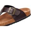imageWTW Mens Slides Sandals Cork Footbed Shoes Adjustable Strap Summer Beach Comfort Sandals for MenThong Brown