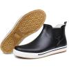 imageWTW Womens Rain Boots Deck Boots for Men  Lightweight Waterproof Rubber Fishing Rain Shoes with High Traction for Gardening CampingBlack