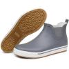 imageWTW Womens Rain Boots Deck Boots for Men  Lightweight Waterproof Rubber Fishing Rain Shoes with High Traction for Gardening CampingGrey