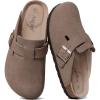 imageAsgard Genuine Suede Clogs for Women Men Leather Mules Arch Support Potato Shoes with Comfort Cork FootbedLight Mocha