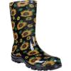 imageAsgard Womens Mid Calf Rain Boots Printed Waterproof Rubber Boots Short Garden ShoseSunflowers Black