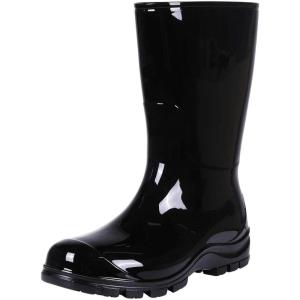 imageAsgard Womens Mid Calf Rain Boots Printed Waterproof Rubber Boots Short Garden ShoseBlack