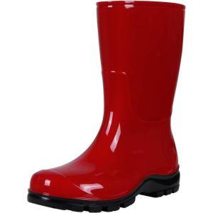 imageAsgard Womens Mid Calf Rain Boots Printed Waterproof Rubber Boots Short Garden ShoseRed